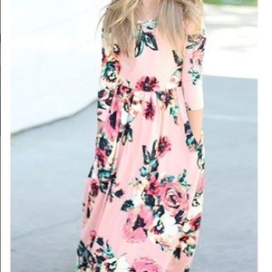 Girls long floral dress